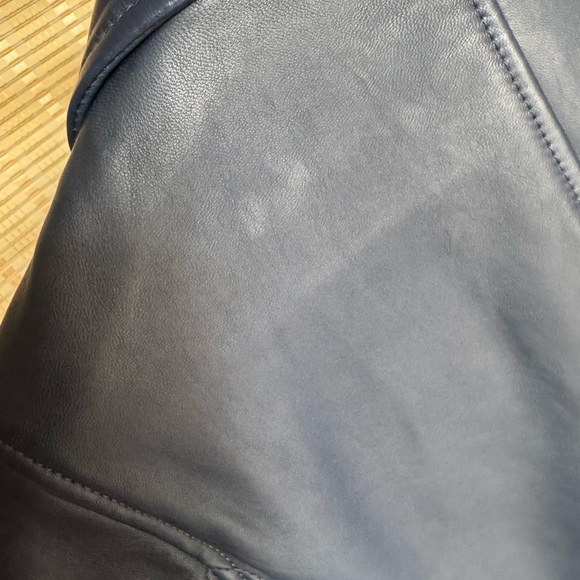J.Crew Collection Leather Moto Jacket - Navy Blue. Never worn! - Picture 8 of 8